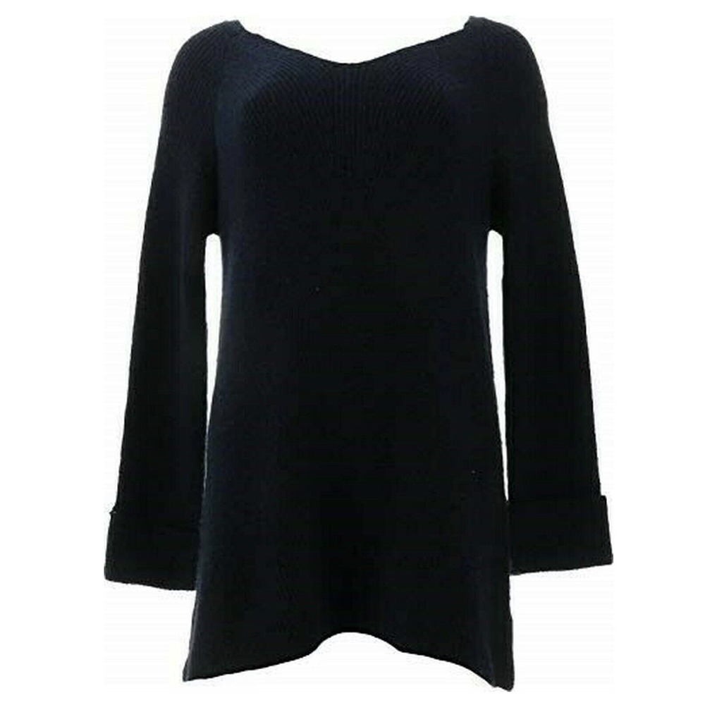 Nina Leonard V-Neck Long-Slv Sweater Tunic 682-362 Nina leonard - (3X NAVY Blue)